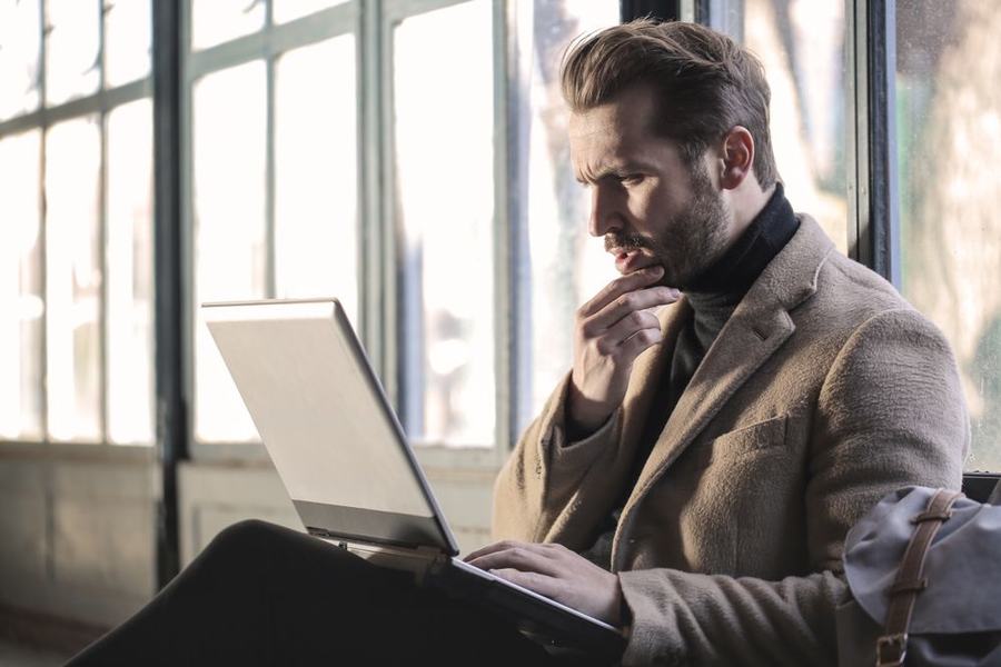 Professional working on a laptop